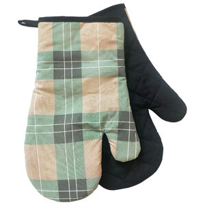 Kuchyňské bavlněné rukavice - chňapky TARTAN zelená 100% bavlna 19x30 cm Balení 2 kusy - levá a pravá rukavice.