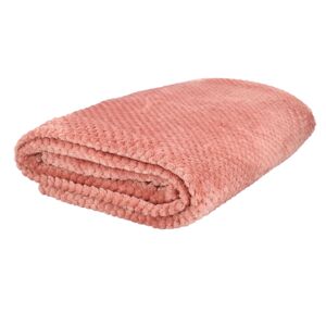 Mikrovláknová deka s jemným vzorem NOA růžová 150x200 cm Homla
