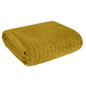 Přehoz na sedačku - pohovku - postel ASTRA mustard/hořčicová 200x220 cm Mybesthome