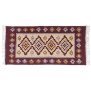 Kusový oboustranný vzorovaný koberec KILIM - ROMBY švestková 80x150 cm Multidecor