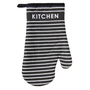 Kuchyňská bavlněná rukavice chňapka COCINE 1 kus, tmavě šedá/černá, 19x30 cm, 100% BAVLNA
