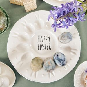 Velikonoční talíř na vejce | BALSH | bílý velký s nápisem | 28 cm | ES23 845210 Homla