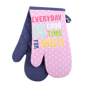 Kuchyňské bavlněné rukavice - chňapky PICNIC, růžová, 100% bavlna 18x30 cm
