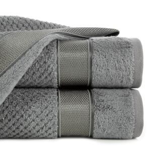 Bavlněný froté ručník s bordurou MYLAN 50x90 cm, šedá, 500 gr Mybesthome