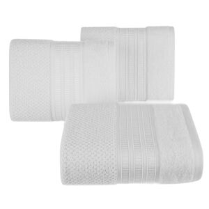 Bavlněný froté ručník s proužky ROSSI 50x90 cm, bílá, 500 gr Mybesthome