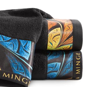 Bavlněný froté ručník s bordurou AMBRA 50x90 cm, černá, 485 gr Eva Minge
