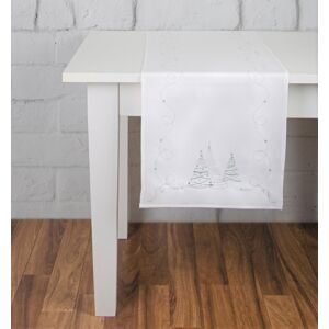 Vánoční ubrus - běhoun na stůl CHRISTMASSY bílá 40x140 cm