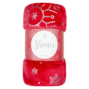 Vánoční deka z mikrovlákna SHIMMER červená 130x170 cm