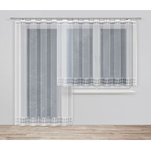 Dekorační žakárová záclona s řasící páskou ESSENCES 160 bílá 300x160 cm MyBestHome