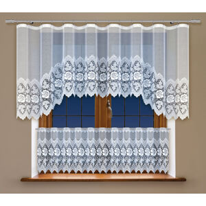 SET 2 KUSY - Dekorační vitrážová žakárová záclona LAVAN bílá 300x100 cm + 300x45 cm (cena za 2 kusy) MyBestHome Cena za 2 kusy