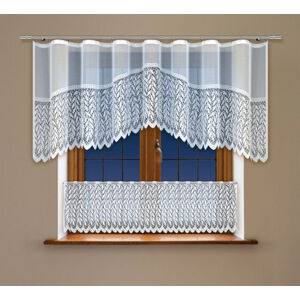 SET 2 KUSY - Dekorační vitrážová žakárová záclona OTMAR bílá 300x100 cm + 300x45 cm (cena za 2 kusy) MyBestHome Cena za 2 kusy
