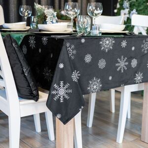 Vánoční ubrus na stůl SNOWFLAKE černá/stříbrná 140x180 cm Mybesthome