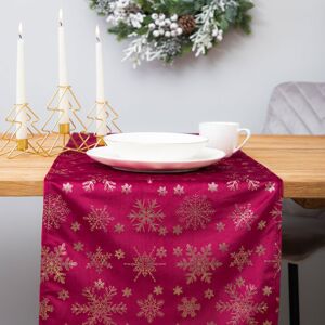 Vánoční běhoun na stůl | TANESI | v barvě zlatých vloček | 40x160 cm | XM22 832630 Homla