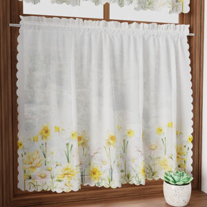 Dekorační krátká jarní vitrážová záclona do kuchyně POLANA 100x60 cm MyBestHome