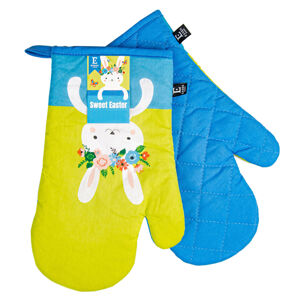 Kuchyňské bavlněné rukavice - chňapky SWEET EASTER 100% bavlna 19x30 cm Balení 2 kusy - levá a pravá rukavice.