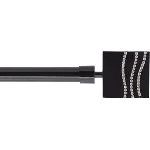 Kovová roztažitelná garnýž STRASS černá 120-210 cm Ø 19 mm Mybesthome