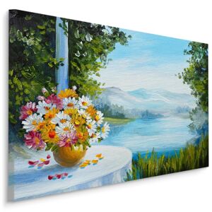 Plátno Váza S Květinami U Jezera 90x60 cm