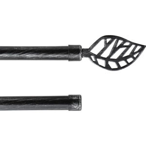 Kovová roztažitelná dvouřadá garnýž FONTAINEBLEAU černá 120-210 cm Ø 19 mm Mybesthome