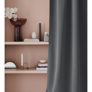 Dekorační závěs zatemňující s kroužky LUNA - "BLACKOUT" 140x260 cm, tmavě šedá (cena za 1 kus) MyBestHome