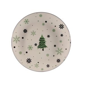 Vánoční keramický jídelní talíř 26,5cm stromeček