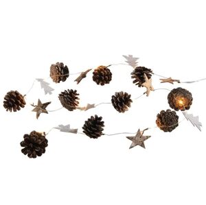 SVENSKA LIVING Vánoční světelný řetěz s časovačem 10LED šišky, hvězdy, stromek