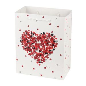 TORO Papírová dárková taška 15x14,5x6cm srdce assort