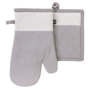Kuchyňský SET rukavice/chňapka UNIVERSAL tmavě šedá, 18x30 cm/20X20 cm , 100% bavlna