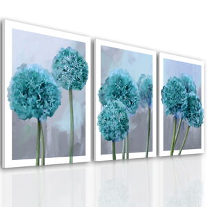Obraz na plátně GARLIC FLOWER A set 3 kusy různé rozměry Ludesign ludesign obrazy: 3x 50x70 cm