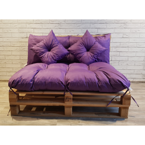 Polstr CARLOS SET color 29 fialová, sedák 120x80 cm, opěrka 120x40 cm, 2x polštáře 30x30 cm, paletové prošívané sezení Mybesthome
