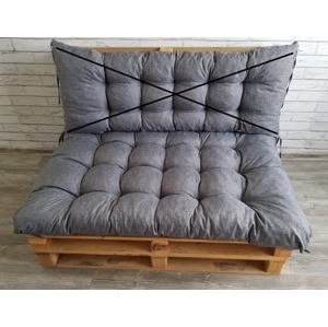 Paletový prošívaný sedák ALEX 120x80 cm, barva ŠEDÁ, Mybesthome