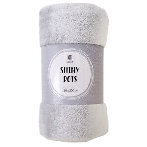 Deka z mikrovlákna SHINY DOTS 150x200 cm světle šedá