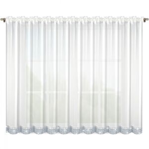 Dekorační krátká záclona se zirkony s řasící páskou MADELEINE bílá 300x150 cm nebo 400x150 cm MyBestHome Rozměr: 300x150 cm