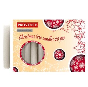 Provence 560105 svíčka vánoční bílá 10 x 1,3 cm, set 20 ks