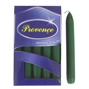 Provence Svíčka bistro 10 ks tmavě zelená, 2 x 17 cm