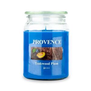 Provence Vonná svíčka ve skle 95 hodin teakové dřevo a švestka