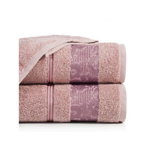 Bavlněný froté ručník s růžovou bordurou VIKI 50x90 cm, pudrová růžová, 500 gr Mybesthome Varianta: ručník - 1 kus 50x90 cm