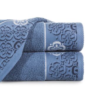Bavlněný froté ručník s bordurou SAMANTA 50x90 cm, modrá, 480 gr Mybesthome Varianta: ručník - 1 kus 50x90 cm