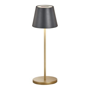 LED stolní lampa s kovovým stínidlem v černo-zlaté barvě (výška 34 cm) Cosenza – Fischer & Honsel