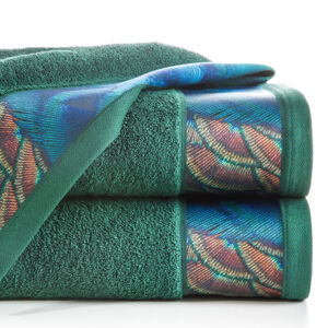 Bavlněný froté ručník s bordurou CAMILLA 50x90 cm, zelená, 500 gr Eva Minge