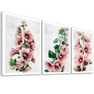 Obraz na plátně FLOWERS set 3 kusy různé rozměry Ludesign ludesign obrazy: 3x 40x60 cm