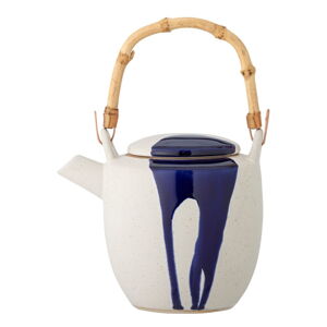 Bílo-modrá konvice na čaj z kameniny 930 ml Okayama – Bloomingville