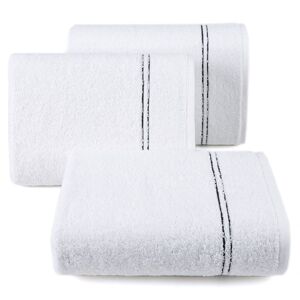 Bavlněný froté ručník s proužkem REGI 50x90 cm, bílá, 450 gr Mybesthome