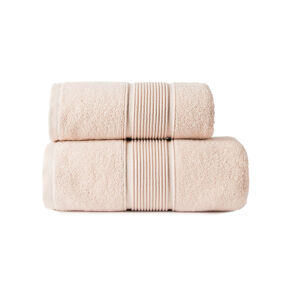 Bavlněný froté ručník s bordurou NAOMI 50x90 cm, světlá béžová, 500 gr Mybesthome