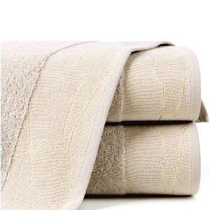 Bavlněný froté ručník s bordurou METALIC 50x90 cm, béžová, 480 gr Mybesthome