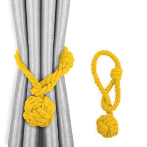 Dekorační ozdobná šňůra na záclony a závěsy DAFNE žlutá Mybesthome Cena za 2 kusy v balení
