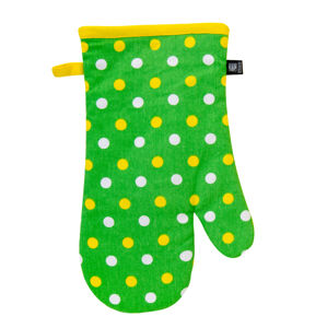 Kuchyňská bavlněná rukavice chňapka PRIMAVERA 1 kus, zelená/žlutá, 18x30 cm, 100% BAVLNA