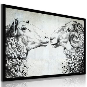 Obraz na plátně SHEEP LOVE různé rozměry Ludesign ludesign obrazy: 100x70 cm