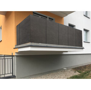 Balkonová zástěna OSLO grafitová, výška 90 cm, šířka různé rozměry MyBestHome Rozměr: 90x400 cm rozteč 25 cm