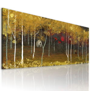 Obraz na plátně GOLDEN WOOD různé rozměry Ludesign ludesign obrazy: 120x50 cm