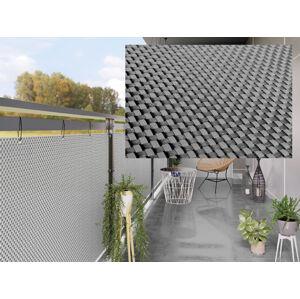 Balkonová ratanová zástěna PORI, černá/šedá, výška 100 cm šířka různé rozměry MyBestHome Rozměr: 100x300 cm